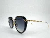 lunettes de soleil john dalia core janis c134 en acétate noir & métal plaqué or 22 carats avec verres gris dégradé