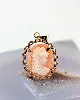 pendentif en or rose centré d'une camée coquillage avec profile d'une dame or 750 millième (18 ct) 2,20g