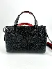 sac lancel cuir noir blanc rouge