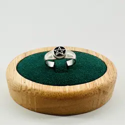 bague chevalière pentagrame t55 argent 925 millième (22 ct) 4,73g