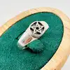 bague chevalière pentagrame t55 argent 925 millième (22 ct) 4,73g