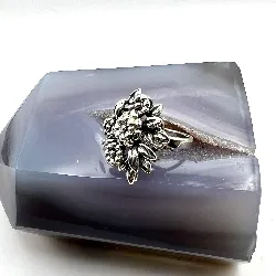 bague en argent mortif floral t55 argent 925 millième (22 ct) 6,32g