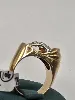 bague tank en or rose et platine sertie de 4 diamants taille ancienne ovale épaulés de petits diamants or 750 millième (18 ct) 14,