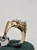 bague tank en or rose et platine sertie de 4 diamants taille ancienne ovale épaulés de petits diamants or 750 millième (18 ct) 14,