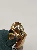 bague tank en or rose et platine sertie de 4 diamants taille ancienne ovale épaulés de petits diamants or 750 millième (18 ct) 14,