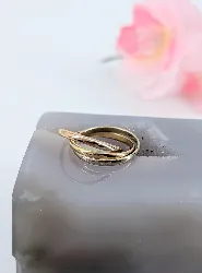 bague trinity 3 anneaux en 3 ors or 750 millième (18 ct) 3,47g