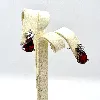 boucles d'oreilles en argent ornée d'un grenat et oxydes blancs argent 925 millième (22 ct) 2,15g