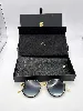 lunettes de soleil john dalia core janis c134 en acétate noir & métal plaqué or 22 carats avec verres gris dégradé