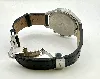 montre mauboussin un homme une vie, mouvement quartz, cadran noir, boîtier acier sur bracelet en cuir avec boucle déployante
