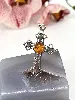 pendentif argent croix ambre argent 925 millième (22 ct) 6,58g