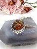 pendentif en argent ambre naturel avec inclusions argent 925 millième (22 ct) 12,8g