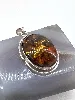 pendentif en argent ambre naturel avec inclusions argent 925 millième (22 ct) 12,8g