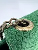sac à main vimoda cuir imitation serpent vert avec bandoulière chaîne