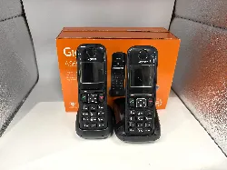 téléphone fixe gigaset as690 duo - téléphone fixe sans fil - 2 combinés - noir