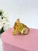 bague cocktail swarovski lucent taille octogonale en cristal jaune