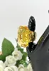 bague cocktail swarovski lucent taille octogonale en cristal jaune