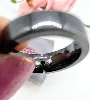 bague jeell en céramique noir centrée d'un motif en or blanc pavé de petits diamants or 750 millième (18 ct) 4,93g