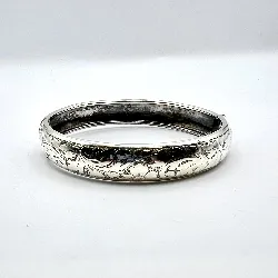 bracelet en argent jonc avec motifs de feuilles  argent 800 millième (19 ct) 18,35g