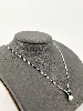 collier maille cheval avec pendentif perle synthétique et oxyde vert  argent 925 millième (22 ct) 5,34