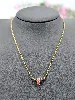 collier maille cheval orné d'un pendentif serti de rubis et diamants or 750 millième (18 ct) 3,77g