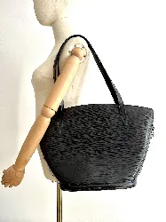 sac épaule louis vuitton saint jacques en cuir épi noir