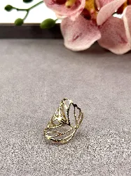 bague motif feuille taille réglable