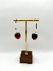 boac boucles d'oreilles cerise rouge en acier