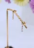 boucles d'oreilles oxyde en or chacune avec une barre de 5 oxydes pendante or 750 millième (18 ct) 0,82g