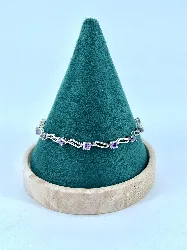 bracelet en argent avec pierres violet argent 925 millième (22 ct) 7,15g