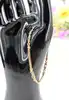 bracelet maille haricot plate serti de 3 émeraudes or 750 millième (18 ct) 6,65g