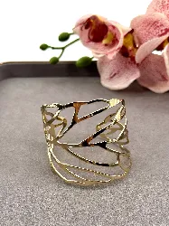 bracelet / manchette motif feuille