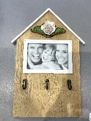 cadre photo en bois accroche cles