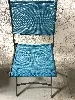 chaise pliante d'extérieur batyline serge ferrari bleu turquoise