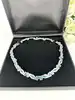 collier ras-de-cou vintage maillons articulés à motifs géométriques bleus argent 925 millième (22 ct) 72,97g