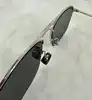 lunettes de soleil aviateur saint laurent sl309 gris foncé monture en métal argenté