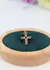pendentif croix serti des oxydes rouge et blancs or 750 millième (18 ct) 1,01g