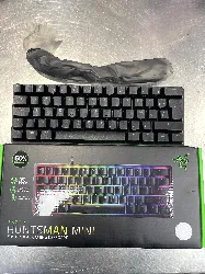 razer huntsman mini - clavier - rétro - éclairé - usb - c - français - commutateur : razer clicky optical purple - noir
