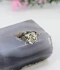 bague chevalière en or blanc avec une pavage de diamants forme ovale or 750 millième (18 ct) 5,57g