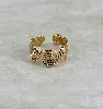 bague spirale texturée en acier doré