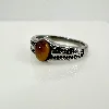 bgac bague chevalier avec pierre oeil de tigre ovale en acier