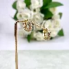 boucles d'oreilles creoles ornées d'oxydes en acier doré d1,3 cm