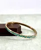 brac bracelet jonc en acier doré et émail bleu style géographique