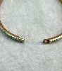 brac bracelet jonc en acier doré et émail bleu style géographique