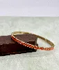 brac bracelet jonc en acier doré et émail orange style géographique
