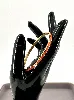 brac bracelet jonc en acier doré et émail orange style géographique