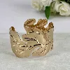 bracelet / manchette motif feuille en acier doré