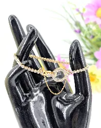 bracelet or rivière / ligne serti de petits diamants or 750 millième (18 ct) 6,28g
