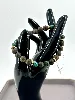 bracpi bracelet élastique en pierre bronzite, jaspe kambaba et acier doré d8 mm