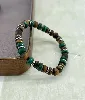bracpi bracelet élastique en pierre oeil de tigre , jaspe kambaba et acier argenté d8 mm