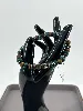 bracpi bracelet élastique en pierre oeil de tigre , jaspe kambaba et acier argenté d8 mm